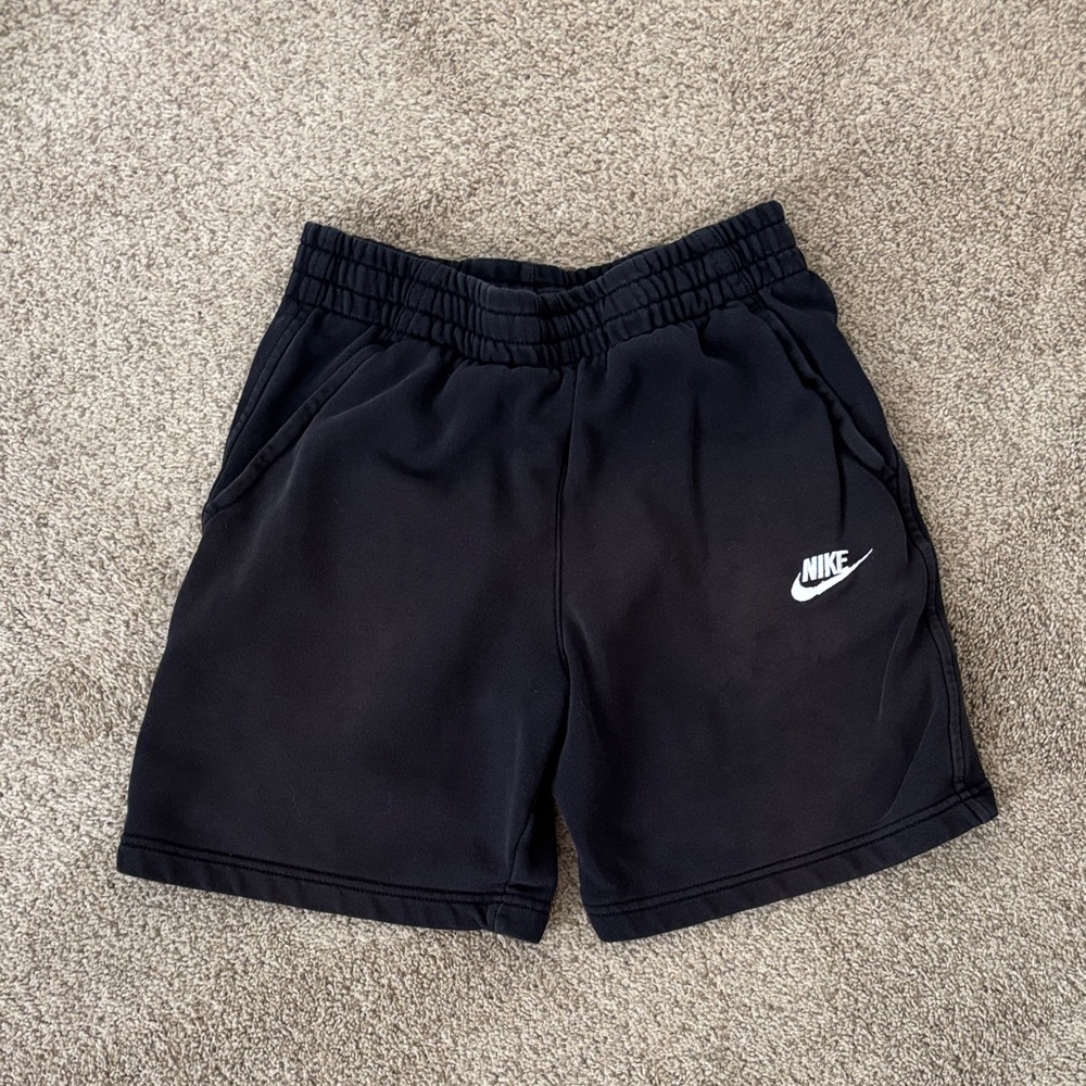 Nike Black Athletic Shorts with White Logo size Large Boys